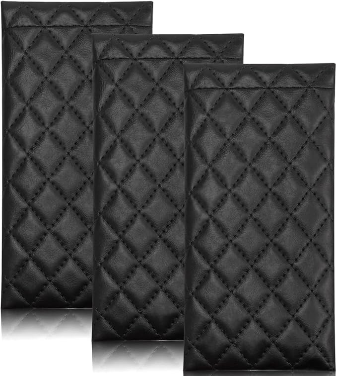 TRIUMPH VISION Eyeglass Case Glasses Case Soft Sunglass Pouch Sleeve 3 Pack | Slim Lightweight Alternative to Bulky Case, Leather Lined Protect Lens, Squeeze Easy to Use, Stylish Portable for Daily Use