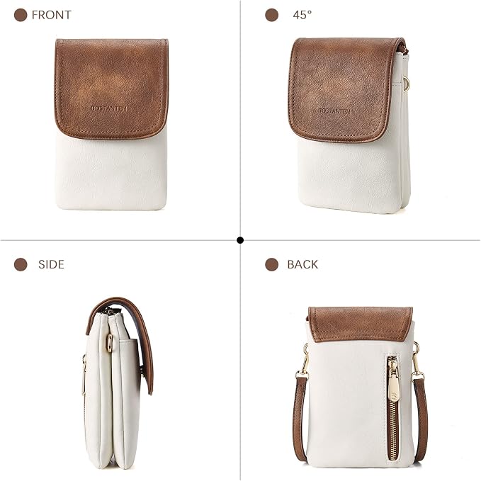 BOSTANTEN Small Crossbody Bag for Women Designer Cell Phone Purse | Vegan Leather, Multiple Pockets, Card Slots, Compact Size for Phone, Cards and Keys, Daily Travel Shopping Use