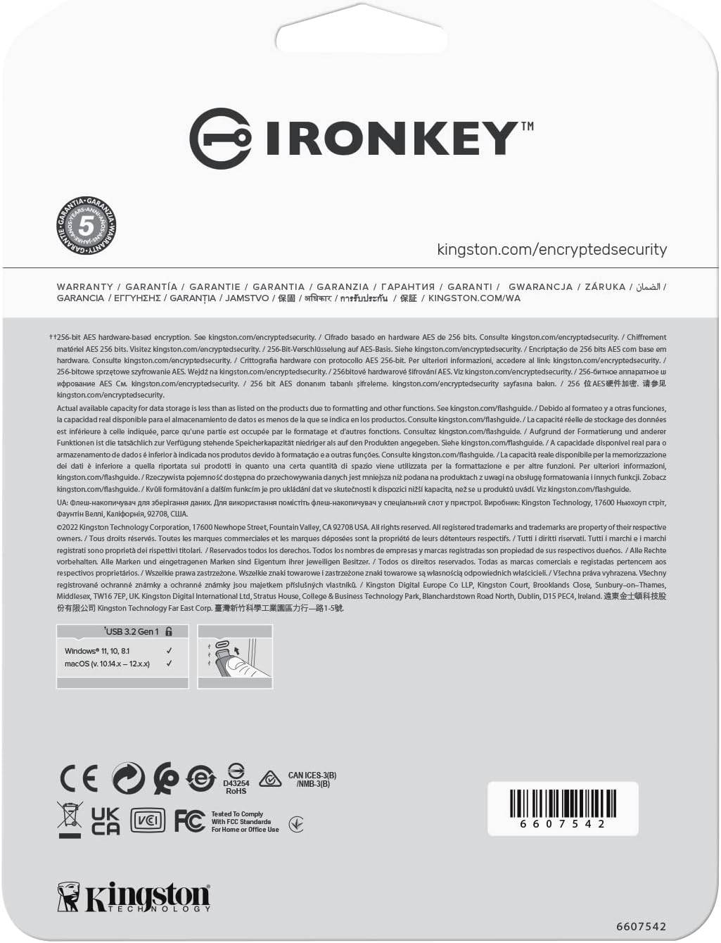 Kingston Ironkey Vault Privacy 50 USB-C 128GB Flash Drive | FIPS 197 Certified | XTS-AES 256-bit | BadUSB and Brute Force Protection | Mult-Password Option | IKVP50C/128GB