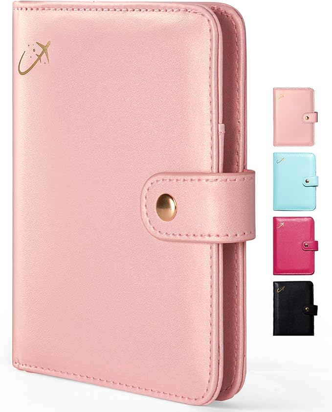 Forvencer Passport Holder Cover with Money Pocket, RFID Passport Wallet | Premium Passport Cover, Cute Passport Book Card Case, Waterproof Travel Accessories for Women, Rose Gold