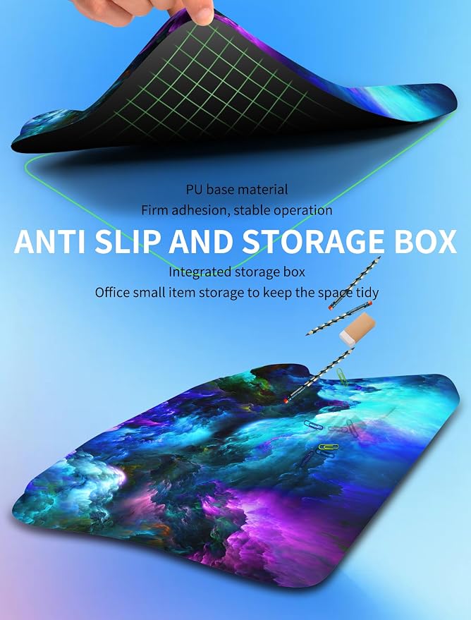 Ergonomic Wave Wrist Rest with Keyboard Stand, Cushioned Palm Rest, Comfortable Integrated Memory Foam for Natural Typing and Relieve Wrist Pain, Nebula