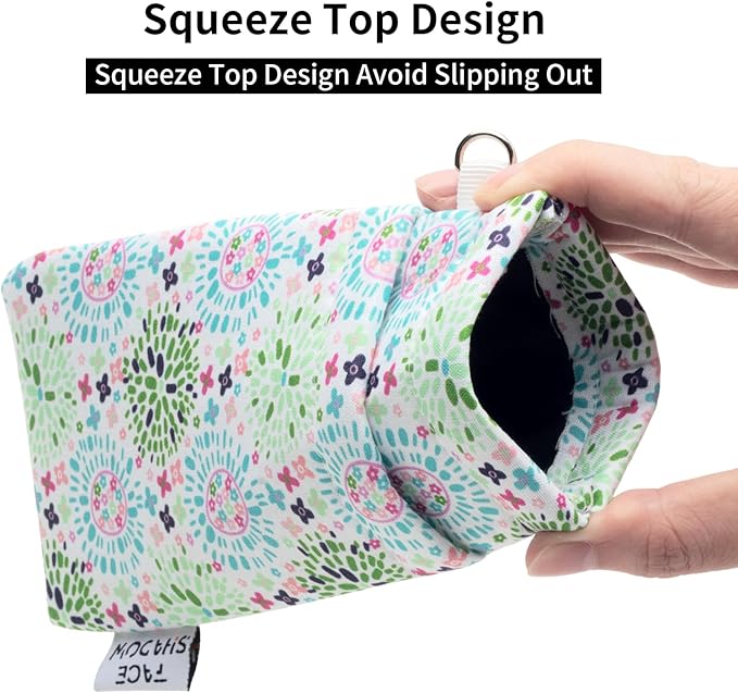Face Shadow Double Glasses Case Soft Eyeglass Case For Women Men Squeeze Top Sunglasses Case With Cleaning Cloth