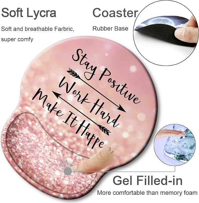 Ergonomic Mouse Pad with Wrist Rest Support,Gel Mouse Pads for Desk | Big Mousepad With Coaster Non-slip & Pain Relief for Computer, Home&Office Desk Decor