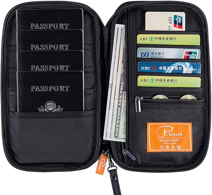 VanFn RFID Travel Passport Wallet, Family Passport Holder, Trip Document Organizer P.Travel Series
