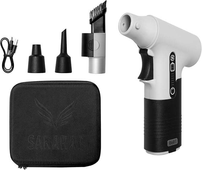 130,000RPM Cordless Air Duster & Mini Vacuum Cleaner – Rechargeable 100W Handheld Blower for Keyboard, Car, Electronics, PC, Home, Office – Eco-Friendly Alternative to Canned Air
