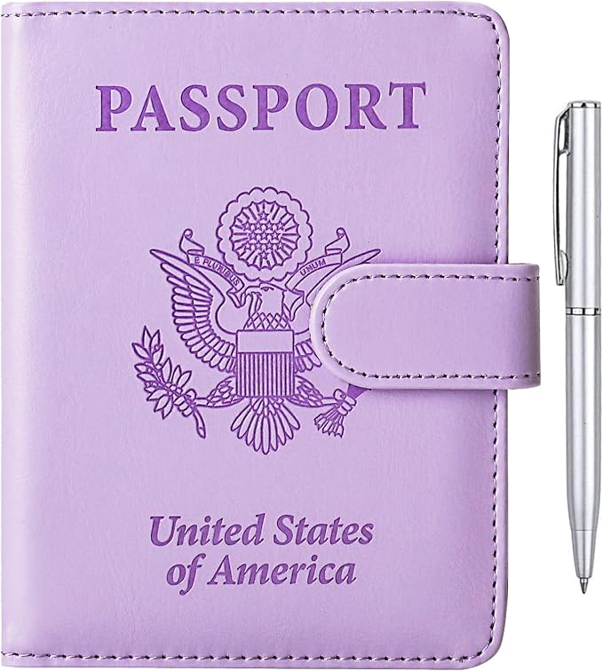 TIGARI Passport Holder for Travel Women Men, PU Leather Waterproof RFID Wallet Cover Case Sleeve, Valentines Day Gifts, Vacation Plane Cruise Travel Document Organizer Essentials