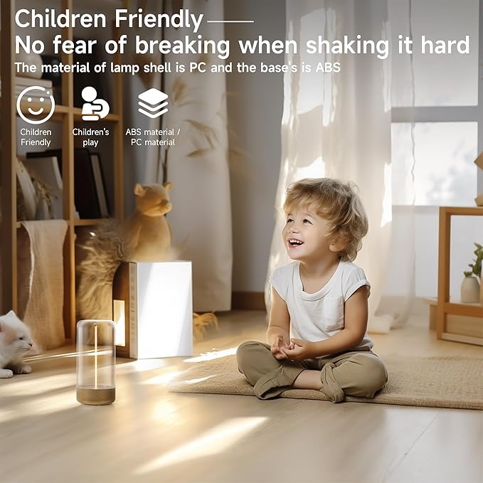 Mini Minimalist Cordless Table Lamp, Rechargeable Night Stand Lamp, Golden