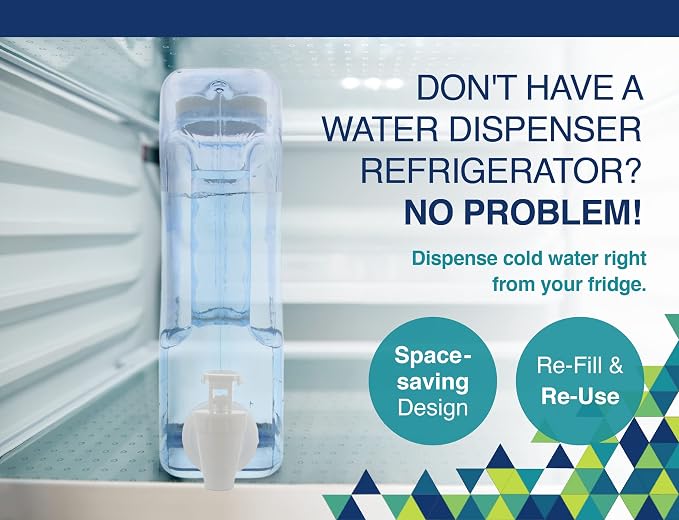 Arrow Oasis Drink Dispenser for Fridge, 1.25 Gallon - Plastic Beverage Dispenser with Spigot - Clear Space-Saving Design with Handle - Ideal for Water, Juice & Iced Tea - BPA Free - Made in USA