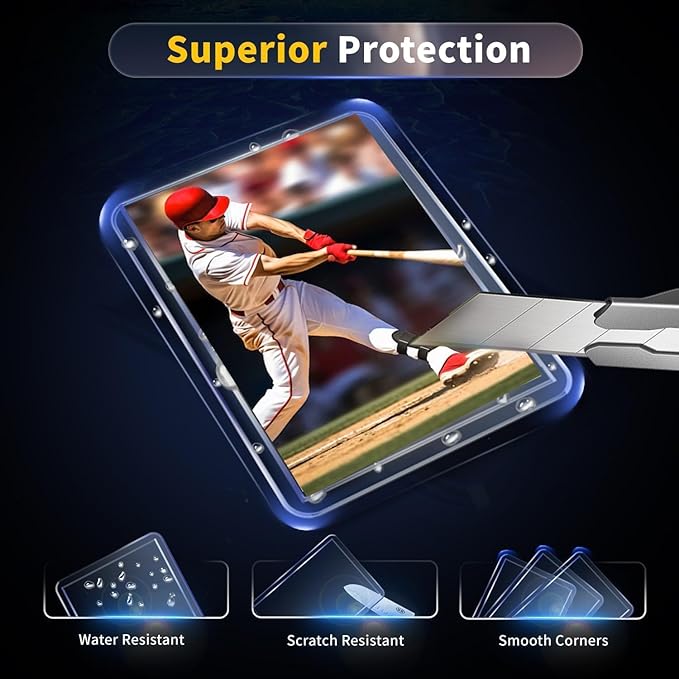 1000 Card Sleeves Hard Plastic, Premium Baseball Card Sleeves, 3" x 4" Trading Cards Holder, Sports Football Game Cards Protectors Top Cases (500 Hard Sleeve + 500 Soft Sleeve)