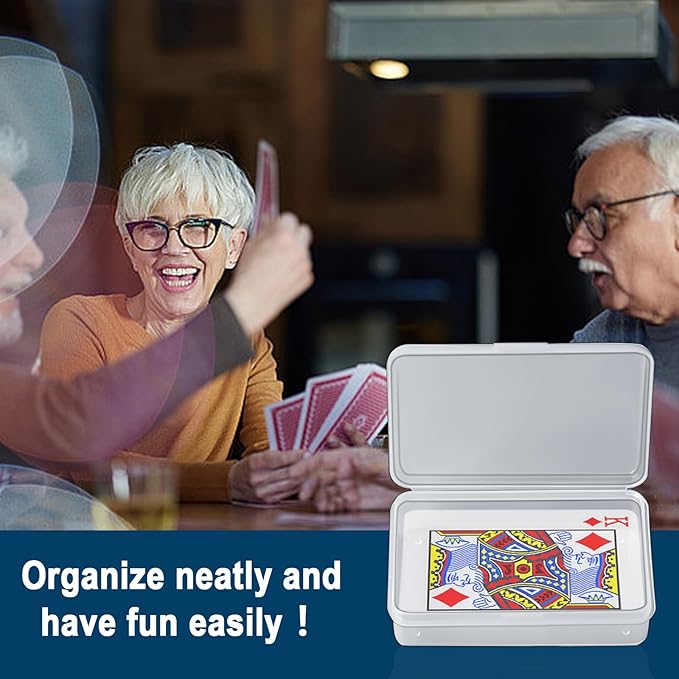 Blank Card Case, 8 Pack Clear Plastic Card Deck Box, Snaps Closed - Storage Box for Base Ball Trading Cards, Business Cards & More