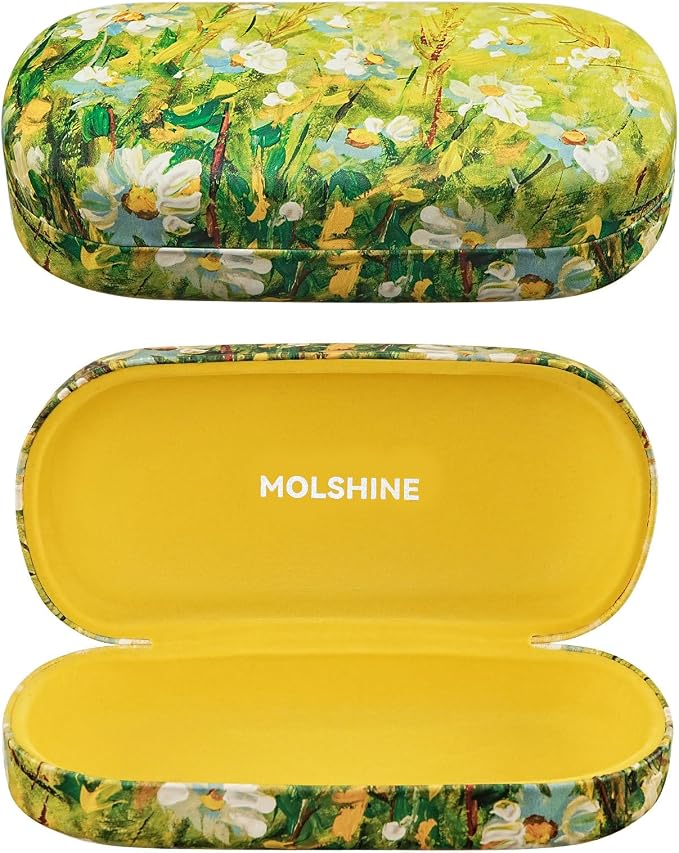 molshine Hard Shell Sunglasses Case,Classic Large Glasses Case for Women Men,Sunglass Eyeglasses