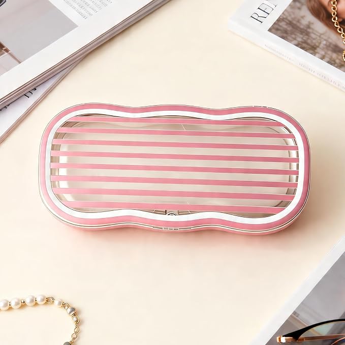 Glasses Case Hard Shell, Clear Eyeglass Case, Cute Holder for Sunglasses and Reading Glasses