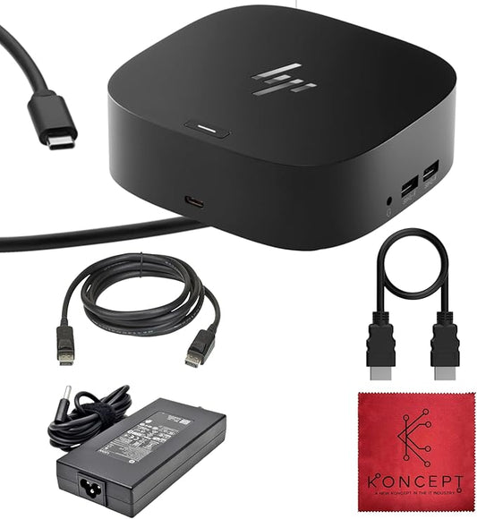 HP Docking Station for Laptop Dual Monitor and Charging - 5TW10AA / 5TW10UT / 5TW10AA#ABB USB-C G5 Dock with 120W + HDMI Cable + DisplayPort Cable (5TW10AA)
