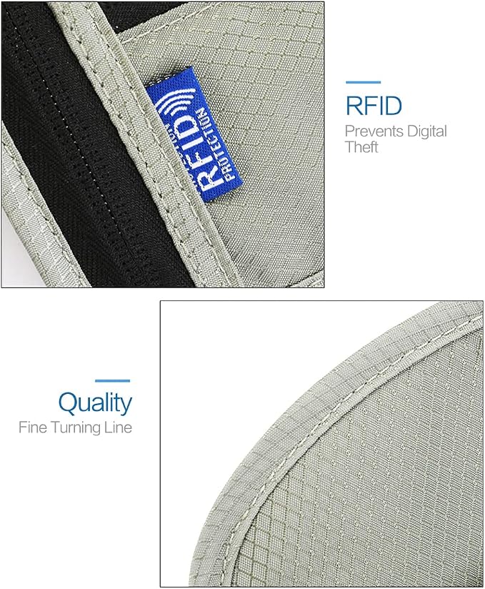 Neck Wallet Lightweight RFID Blocking Waterproof Travel Pouch Passport Wallets for Women Men