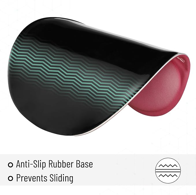 Mr. Pen- Ergonomic Mouse Pad with Wrist Rest | Red Breathable Fabric with Memory Foam Cushion, Non-Slip Rubber Base, Gel Mouse Pad with Wrist Support