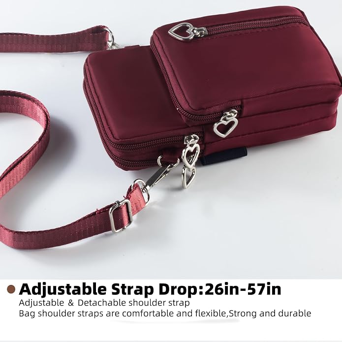 Small Crossbody Bag for Women - Mini Phone Purses with Crossbody Strap and Wallet - Nylon Arm Bag