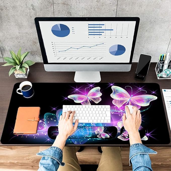 LATEEFAH Desk Mat, Mouse Pad with Wrist Rest, 4-in-1 Large Mouse Pads for Desk, Ergonomic Mouse Pad and Keyboard Wrist Rest Gaming Keyboard Mat for Office, Home