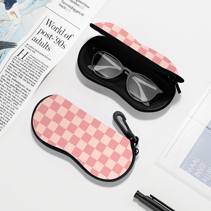 Sunglasses Soft Case, Ultra Light Portable Neoprene Zipper Glasses Case for Men Women