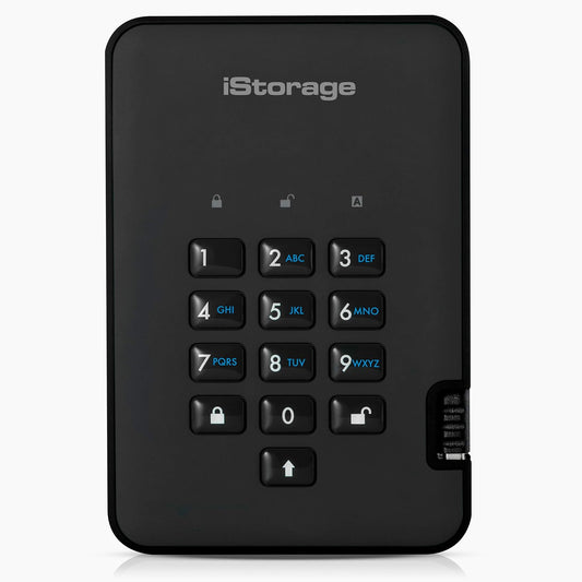 iStorage diskAshur2 HDD 4 TB | Secure Portable Hard Drive | Password Protected | Dust/Water-Resistant | Hardware Encryption