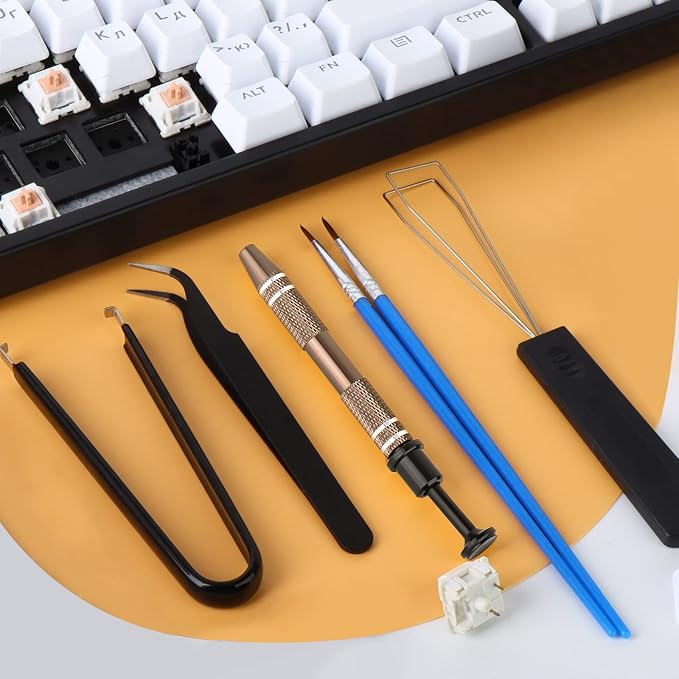 RUNJRX Keyboard Lube Kit with Tweezers,Keycap Puller,Switch Puller,4-Claw Grabber,Lube Pen for Custom Keyboard, Keyboard Lube Tools