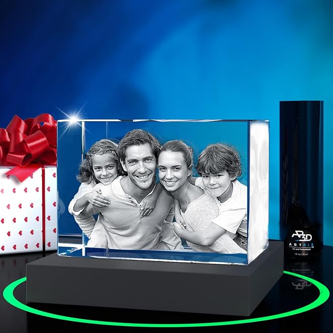 ArtPix 3D Premium Crystal Photo, Personalized Gifts for Women, Wife, Mom, Her, Him, Men, Great Customized Gift With Your Own Photo - Anniversary, Wedding, Birthday
