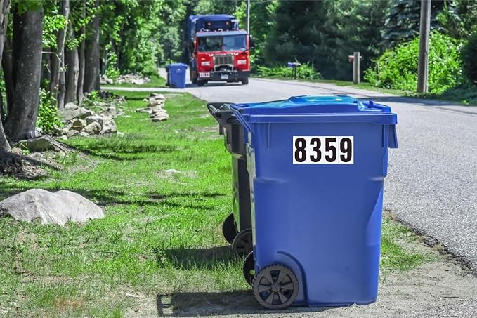 4 Inch Adhesive Numbers for Mailbox, Vinyl Reflective Stickers, Self-Adhesive Decals, Pre-Spaced Signs for Outside, House, Trash Cans, Cars, Door (300 Numbers)