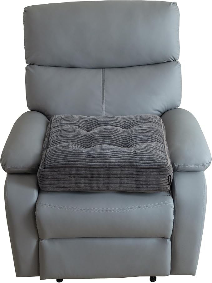 Tufted Corduroy Recliner Seat Cushion for Elderly, High Density Foam Large Square Seat Cushion for Recliner Chair, Floor Pillow, Office Chair, Car, No Pressure on Thighs, 20x20x4