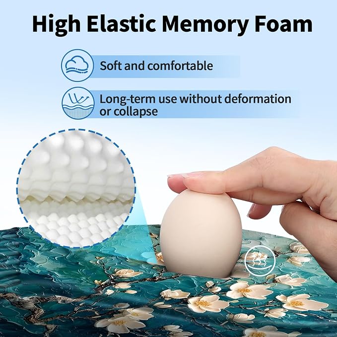 YIWEI Ergonomic Mouse Pad with Wrist Rest for Carpal Tunnel Pain Relief | Memory Foam Wrist Support,Non-Slip Rubber Base, Keyboard Computer Mousepad,Lycra Cloth Surface,Gaming Home Office