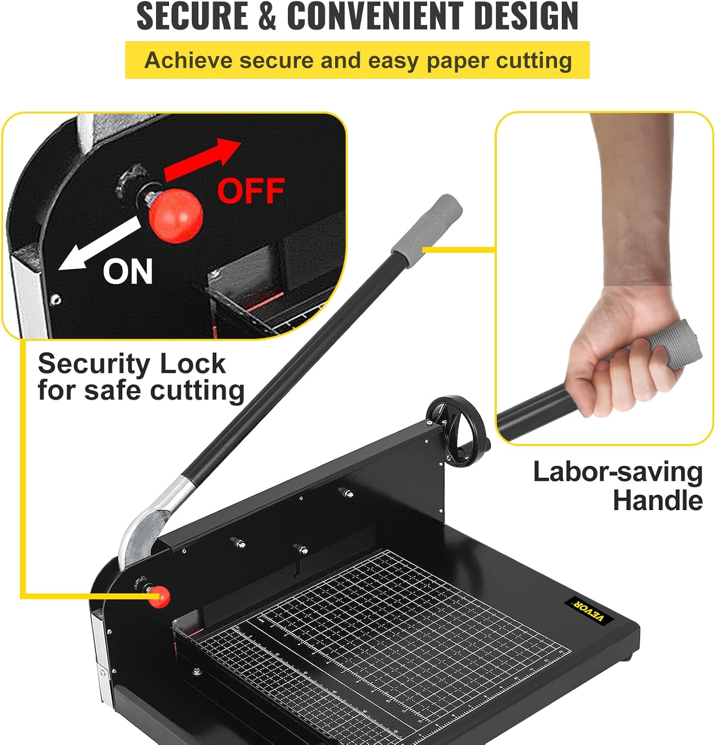 VEVOR Guillotine Paper Cutter 12",Heavy Duty Paper Cutter A4 400 Sheets, Paper Guillotine Cutting Width 30 cm,Paper Slicer Cutting Thickness Max 4 cm, Paper Slicer for Cutting Paper, PVC etc