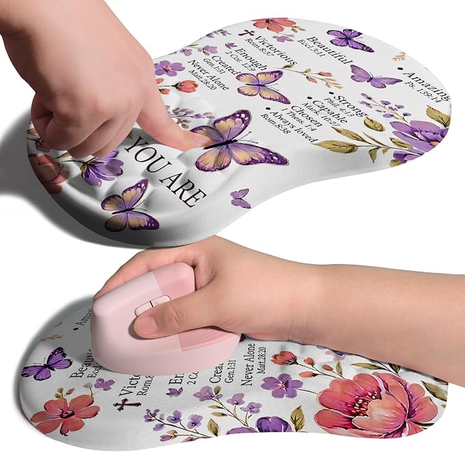 Ergonomic Joint Wrist Support Mouse Pad with Memory Foam Cushion Massage Bump, Carpal Tunnel Pain Relief Mousepad Slope Design for Wrist Rest, 11.8x7.9 in, You are