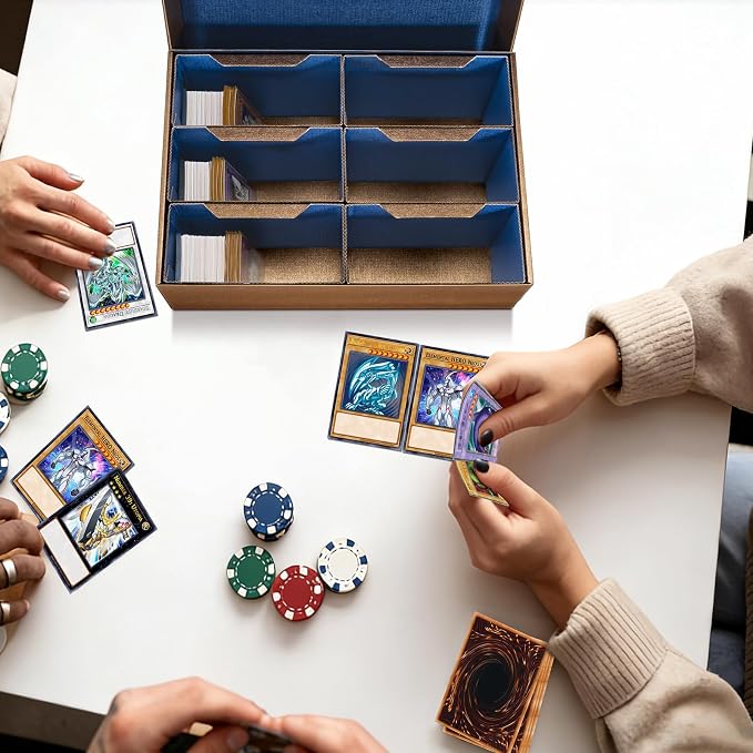 Card Storage Deck Box, 6000 Count Bulk Card Storage Boxes | 5-Layer Corrugated Cardboard Storage, Removable Trading Card Holder Organizers for Magnetic Holders, Toploaders, TCG, MTG