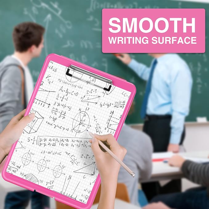 Sooez Clipboard with Storage, Plastic Nursing Clip Board, 8.5" x 11", Work | Sturdy Clipboards Foldable, Cute Hanging Clip Board Case, Teacher, Classroom Must Haves, Office School Supplies, Women & Men
