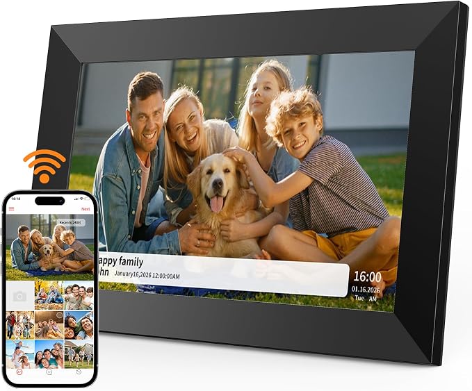 Digital Picture Frame,10.1 Inch 1280x800 IPS Touch Screen 16GB,Digital Photo Frame with Auto-Rotate，Supports SD Cards, Tuya app,Gifts for Your Loves