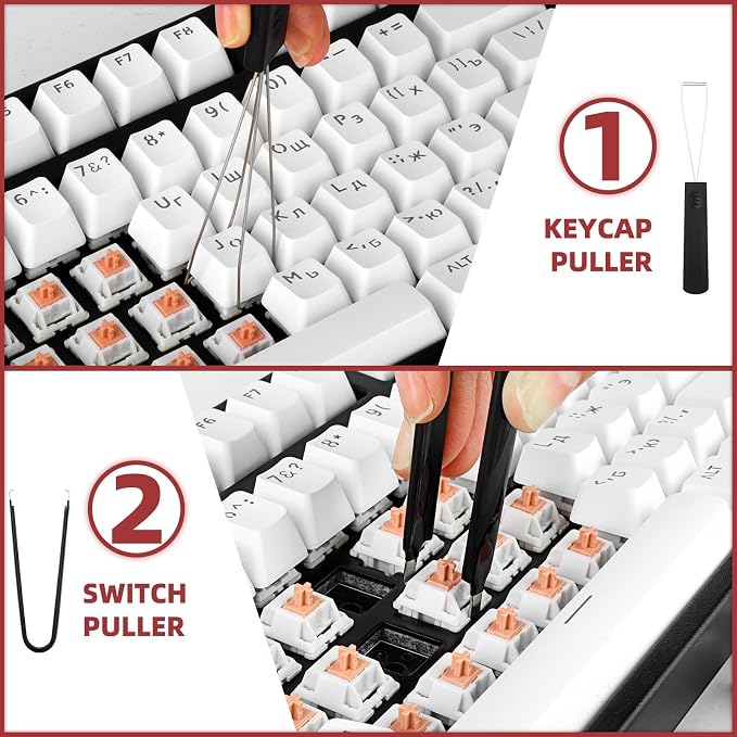 RUNJRX Keyboard Lube Kit JRX 205G0 0.53oz/15g for Mechanical Keyboard Switch Lube, Keyboard Removal Tool with Keycap Puller,Switch Puller,Tweezers(6 Pcs)