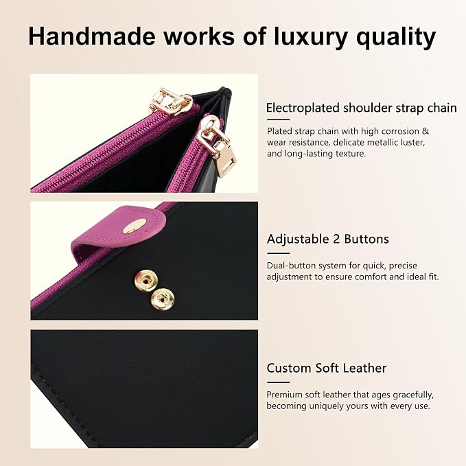 Travelambo Womens Leather Bifold Wallet, Slim RFID Blocking Card Holder | Large Capacity, 16 Card Slots & ID Window, 2 Zipper Pockets, Dual Snap Closure, Slim Lightweight, RFID Privacy Protection