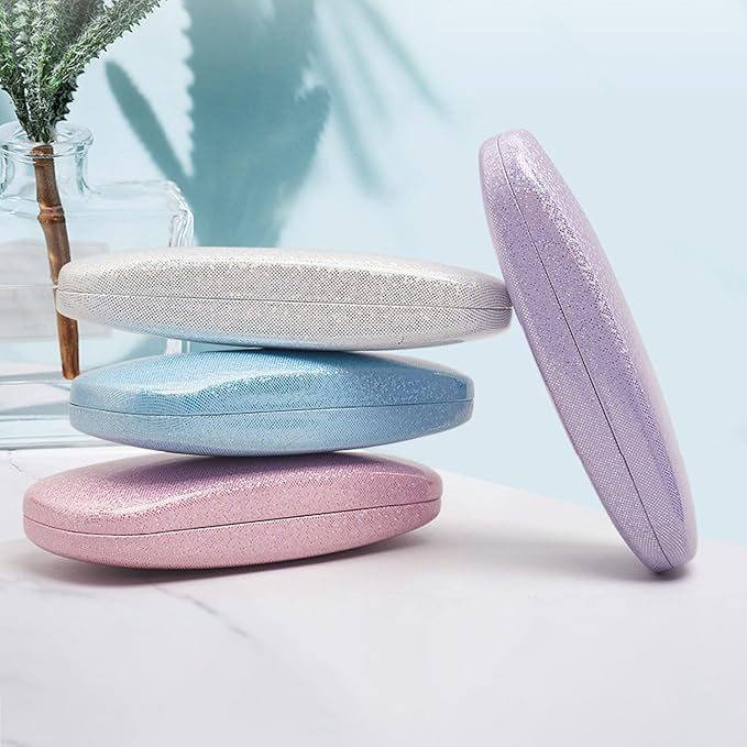 ABAJI Eyeglasses Case Kids Students Reading Glasses Organizer Hard Shell Lint Lining Snap Close Men Women Boys Girls