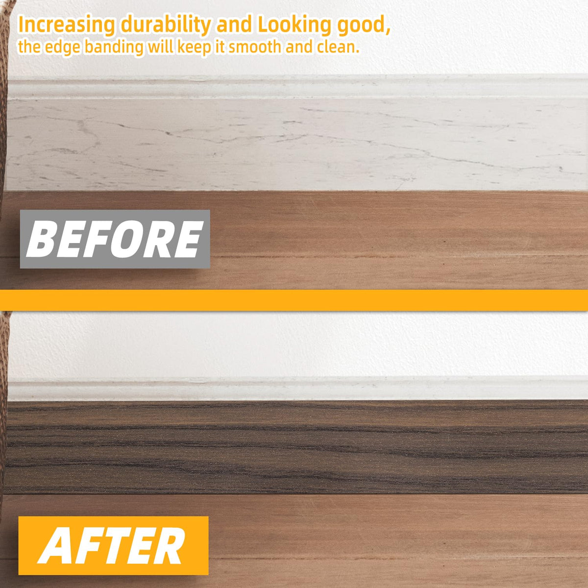 GSCIT Club Wood Grain Repair Tape, 2.4 inch X 50ft Self Adhesive Walnut Grain Repair Patch for Tables, Chairs, Baseboards, Doors, Windows, Floors, Handicraft DIY.