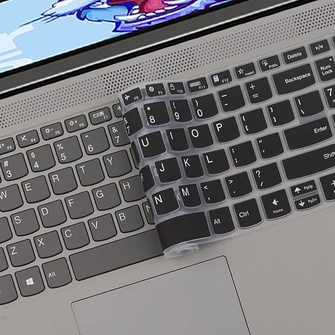 Keyboard Cover for Lenovo Yoga 7i 15.6" 16", Ideapad 3/Idepad 3i/Ideapad 5/Ideapad 5 15.6 17.3, Lenovo Flex 5 15.6, Yoga Slim 7 15, ideaPad Slim 7 15.6, ThinkBook 15/15P G2 G3 G4 -Black