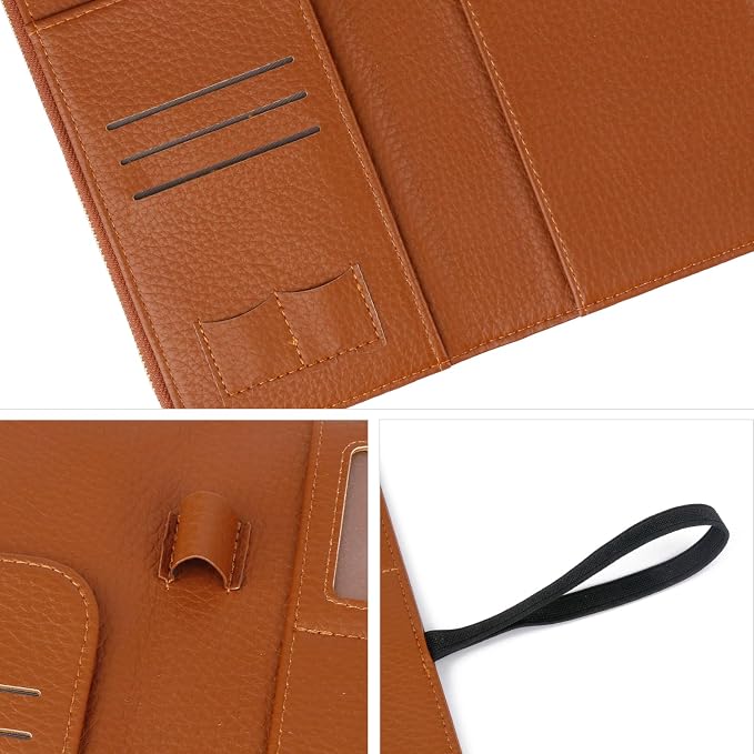 TIGARI Travel Wallet, Leather Passport Holder for Travel, Rfid Blocking Passport Wallet For Women, Zipper Pocket Card Slots Purses, Travel Document Organizer Waterproof Travel Accessories(Brown)