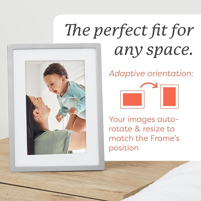 Skylight Digital Picture Frame - WiFi Enabled with Load from Phone Capability, Touch Screen Digital Photo Frame Display - Customizable Gift for Friends and Family - 10 Inch Silver