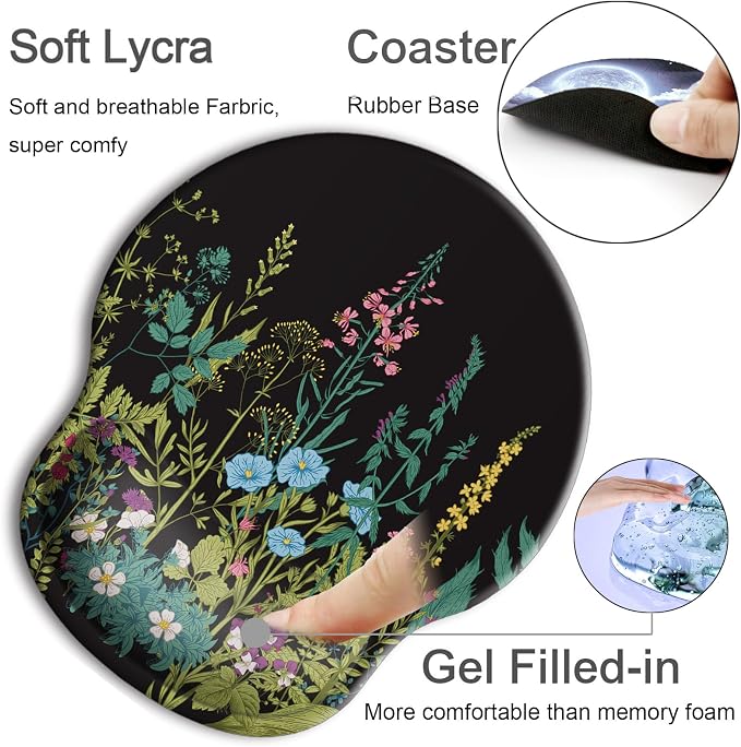 Ergonomic Mouse Pad with Wrist Rest Support,Gel Mouse Pads for Desk | Big Mousepad With Coaster Non-slip & Pain Relief for Computer, Home&Office Desk Decor