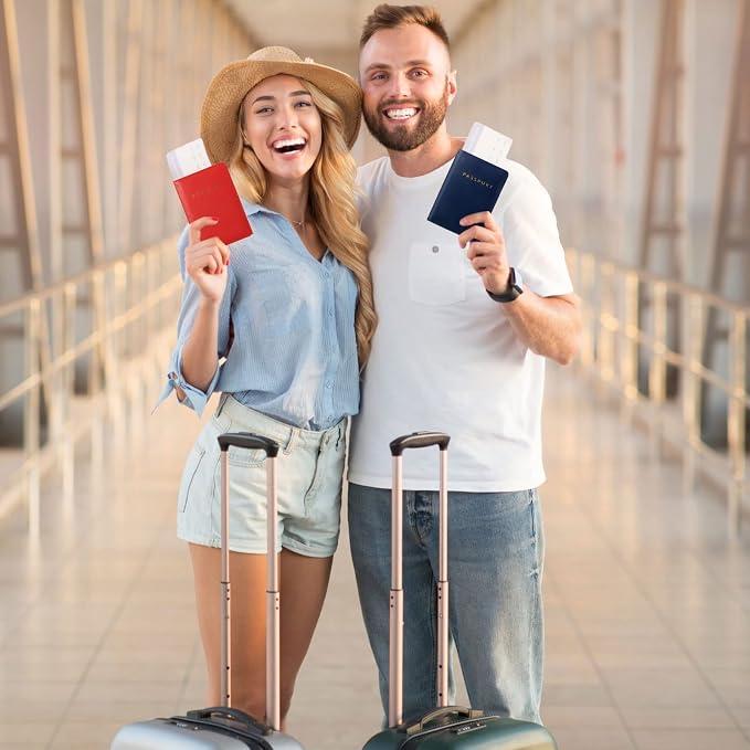 2 Pcs Passport Cover Holder for Travel Waterproof Leather Passport Wallet Case Book Travel Cruise Essentials for Women Men | 2 Pieces