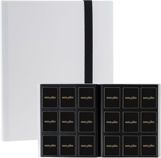 Card Binder 9 Pocket Storage 360 Card Binder,Trading Card Binder Senior and Sturdy Side-Loading Album,Intended For YuGiOh,MTG, TCG,Game Cards & Baseball Card Binde,(White）