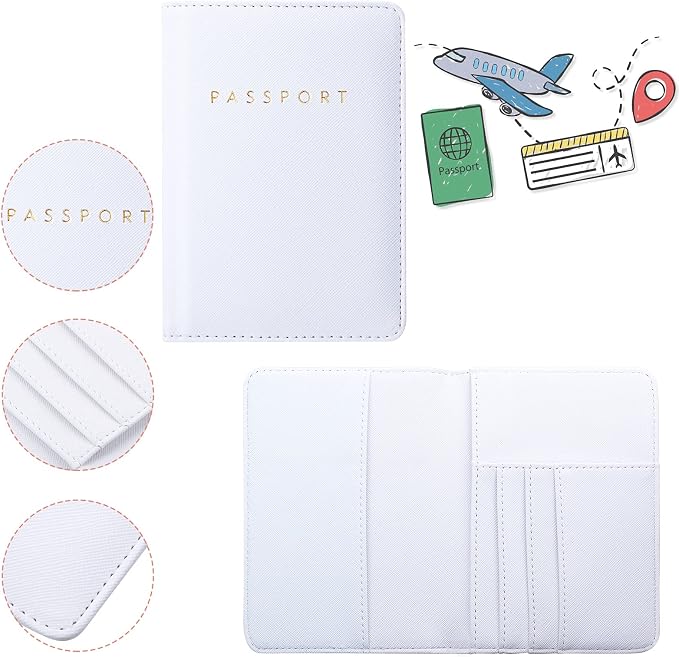 2 Pcs Passport Cover Holder for Travel Waterproof Leather Passport Wallet Case Book Travel Cruise Essentials for Women Men | 2 Pieces