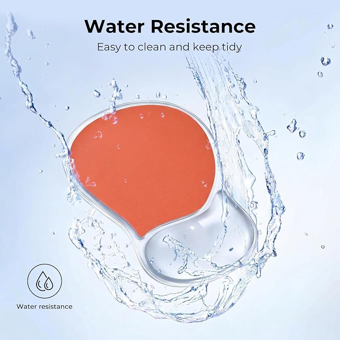 EooCoo Ergonomic Washable Mouse Pad with Gel Wrist Rest Support | Middle Concave Design for Natural Wrist Alignment, Non-Slip Base Mousepad, Carpal Tunnel Relief, Office Desk Accessories