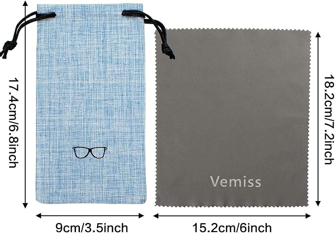 Vemiss Hard Shell Sunglasses Case, Large Linen Fabric Protective Glasses Case for Men Women