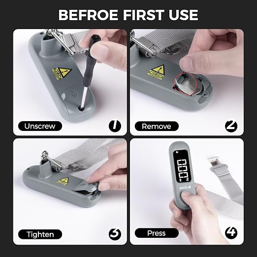 pack all Digital Luggage Scale for Travel, 110Lbs Capacity, 0.1Lb Precision | Handheld, Backlit LCD Display, Lb/Kg/Oz Conversion, Tare Function, Battery Included, Rock Grey