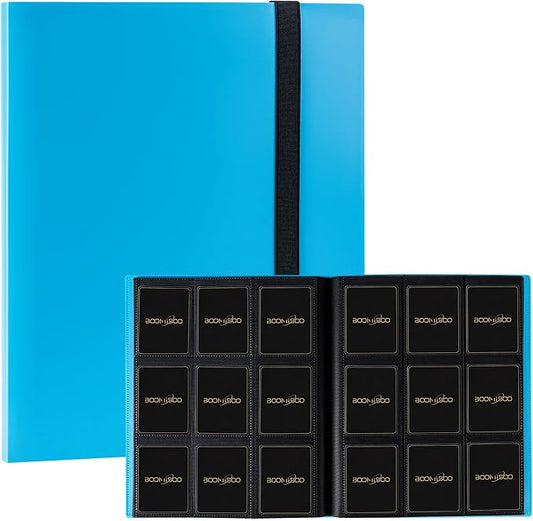 Card Binder 9 Pocket Storage 360 Card Binder,Trading Card Binder Senior and Sturdy Side-Loading Album,Intended For YuGiOh,MTG, TCG,Game Cards & Baseball Card Binde,（Sky Blue）