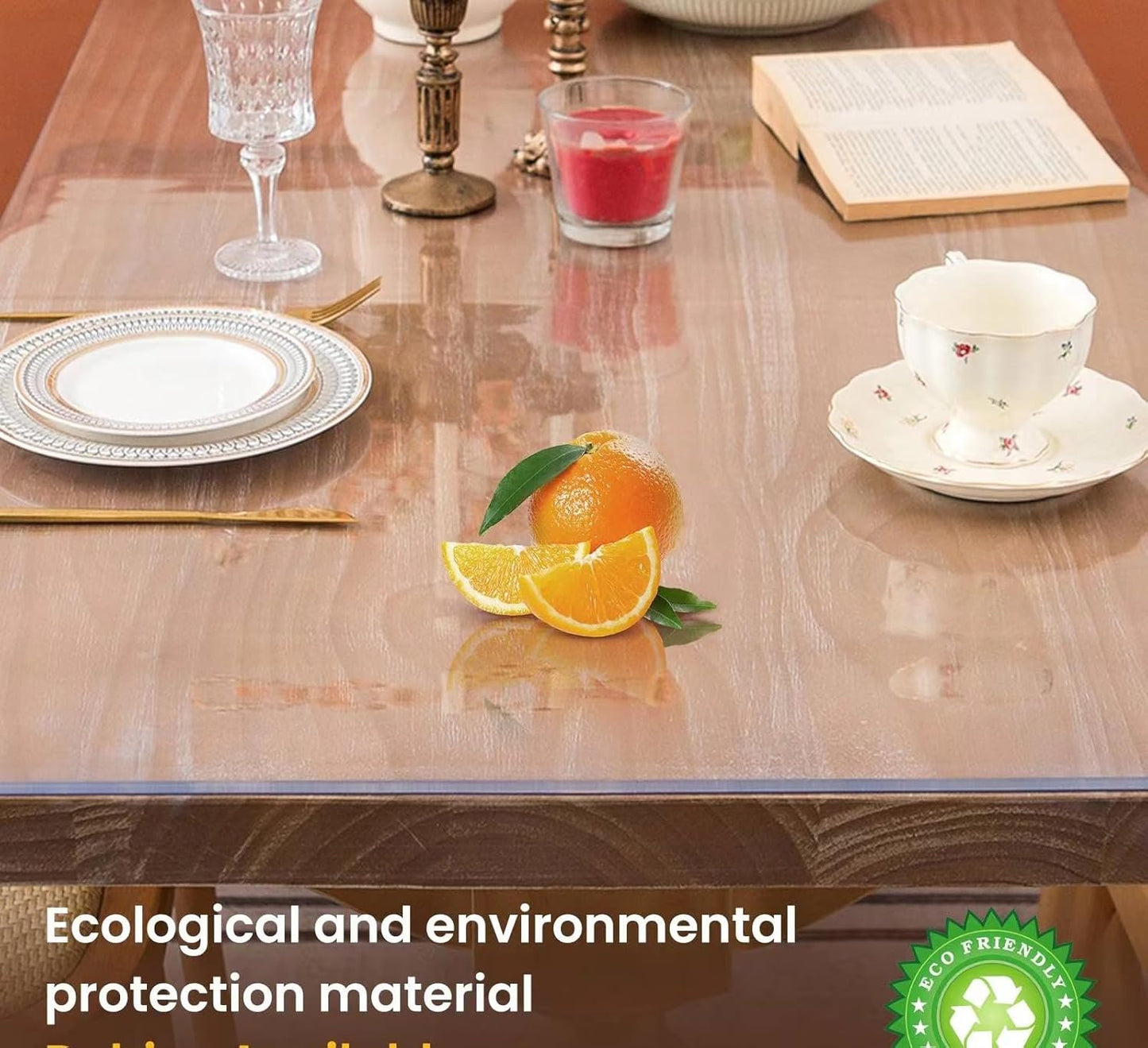 Clear Table Cover Protector 30 x 50 Inch, 2mm Thick Table Protector for Dining Room Table, Clear Plastic Table Cover, Pad Mat for Kitchen, Writing Desk Pad for Desktop