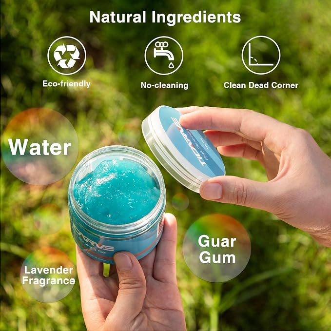TICARVE 2pack Car Interior Cleaner Gel Car Accessories Cleaning Detail Kit | Car Essentials Cleaning Supplies Slime Car Putty For Cleaning Keyboard Office Laptop Dust Remover Reusable Gift For Men Women